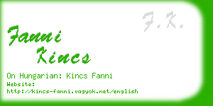 fanni kincs business card